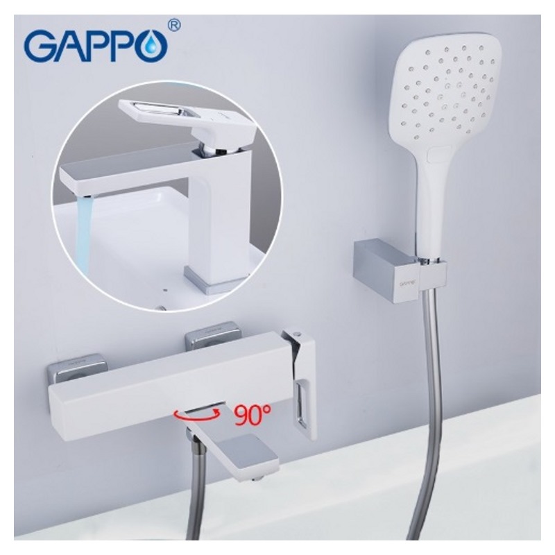 Комплект смеситель для ванны Gappo G3217-8+смеситель для умывальника Gappo G1017-8 фото-2